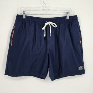 Wowie Casual Shorts Aztec Navt Blue Cotton Tetoron Men's XL